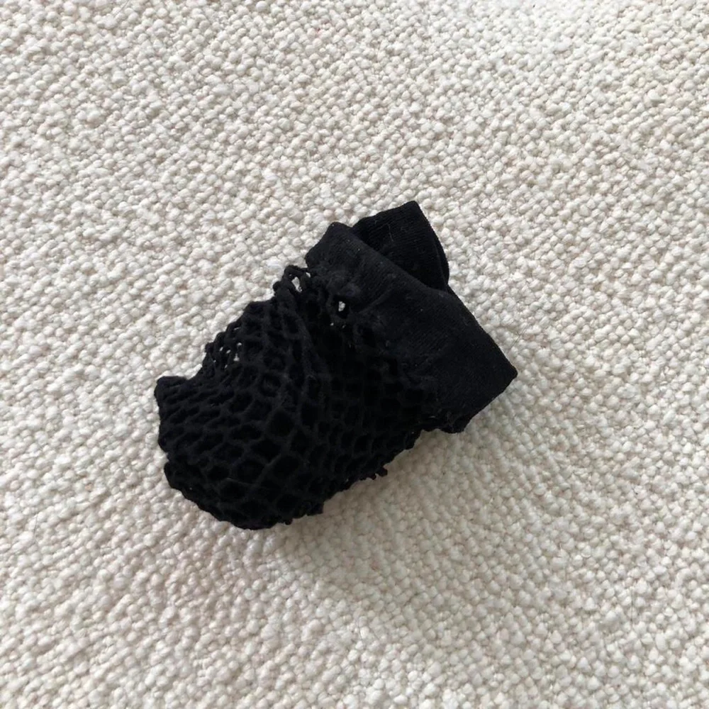 black fishnet ankle socks